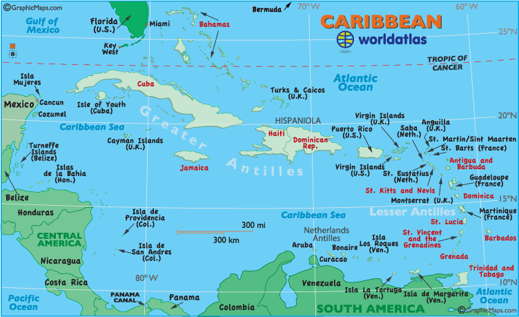 caribbean sea map puerto rico